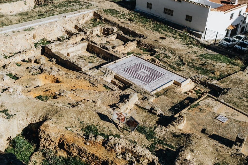 An aerial view of a roman remains, Antequera