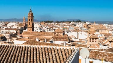 a rooftops of a city Antequera