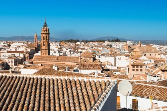 a rooftops of a city Antequera
