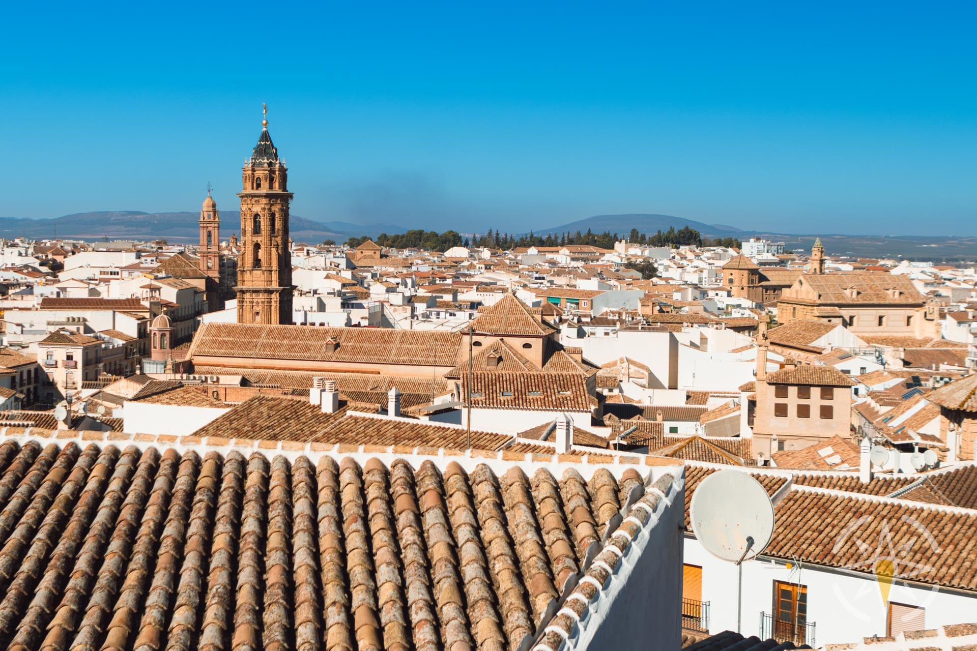 a rooftops of a city Antequera
